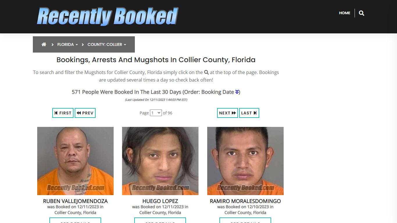 Recent bookings, Arrests, Mugshots in Collier County, Florida